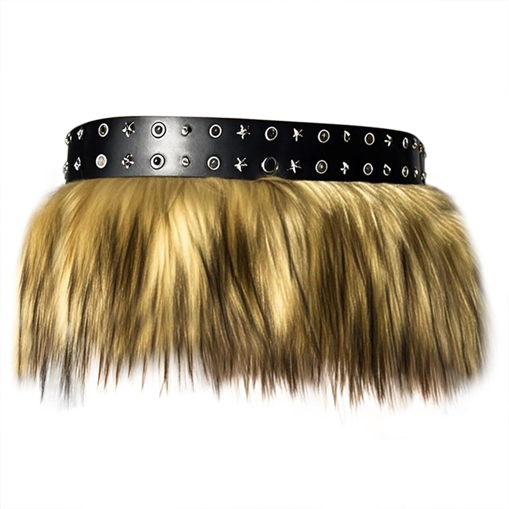 6734 Cowgirl Western Belts Faux Fur Wide Waist Belt Armor Knight Dance